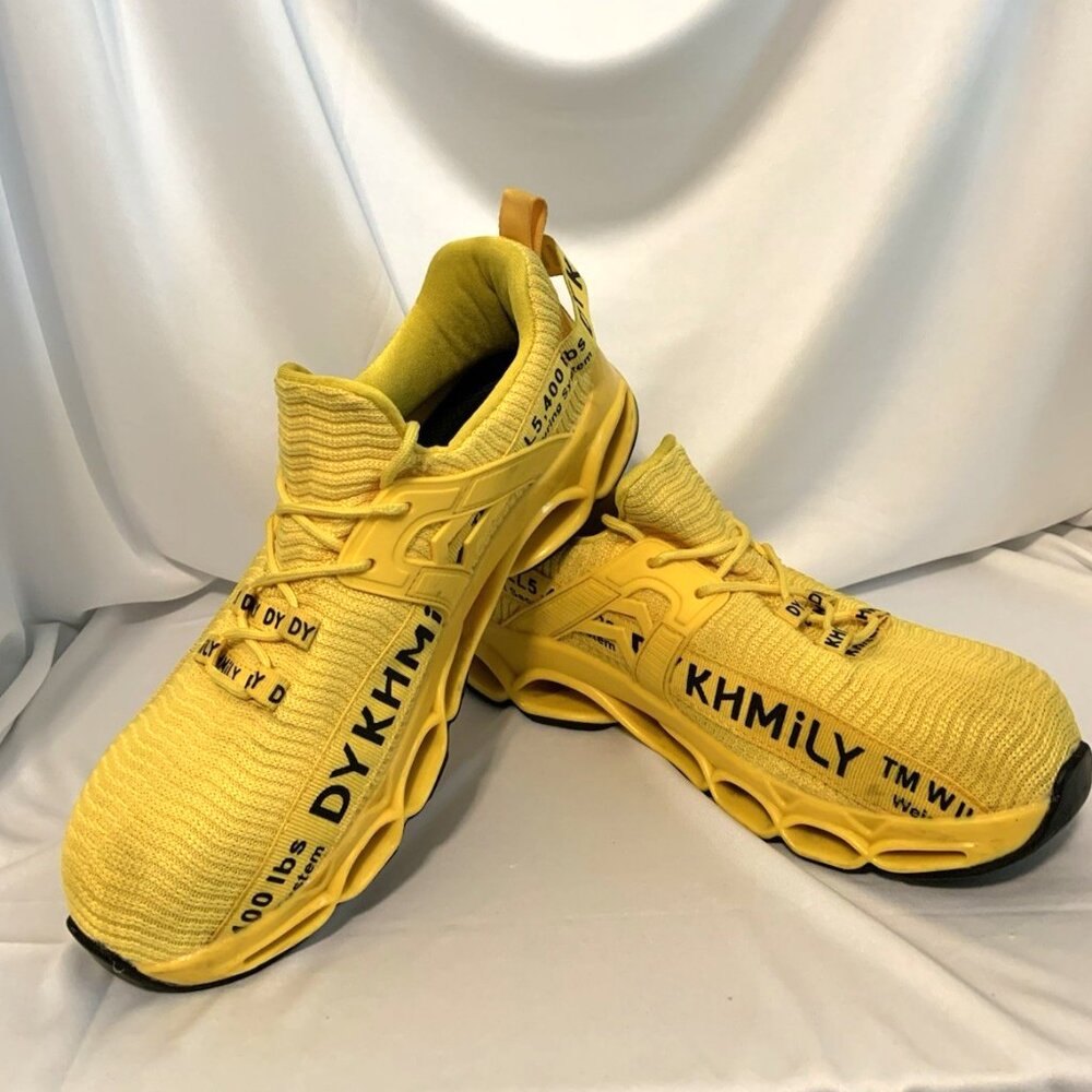 DYKHMILY YELLOW WEIGHT LIFTING GYM SHOES Men's Sz 8 Wm's Sz 10-Very Nice! D91823